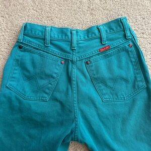 Wrangler Unique Teal/Turquoise Vintage Jeans Groovy Artsy Hipster Classic